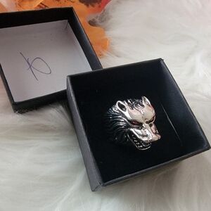 Wolf Head Ring Size 10
